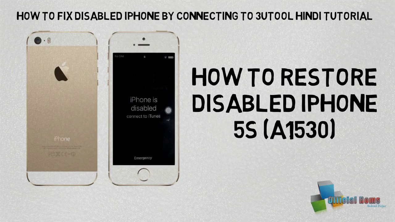 Does 3utools work to fix disabled iphone without computer
